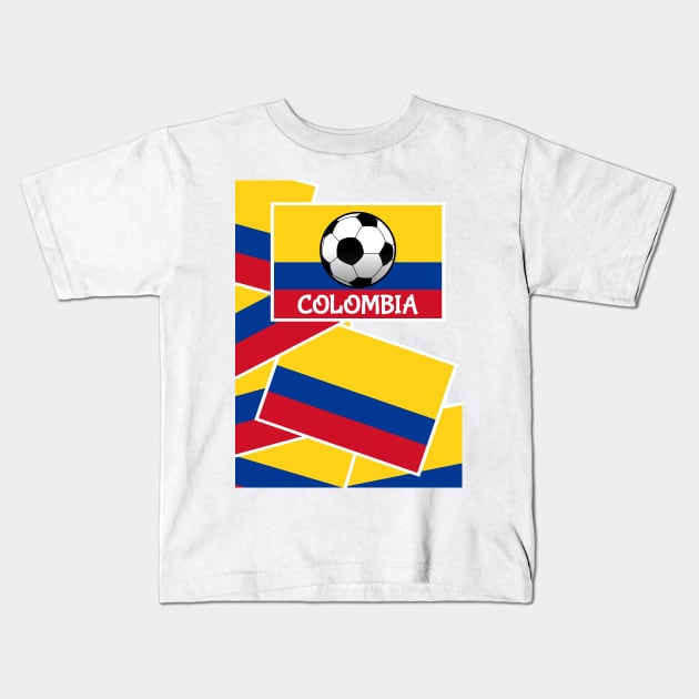 Colombia Football Kids T-Shirt by mailboxdisco